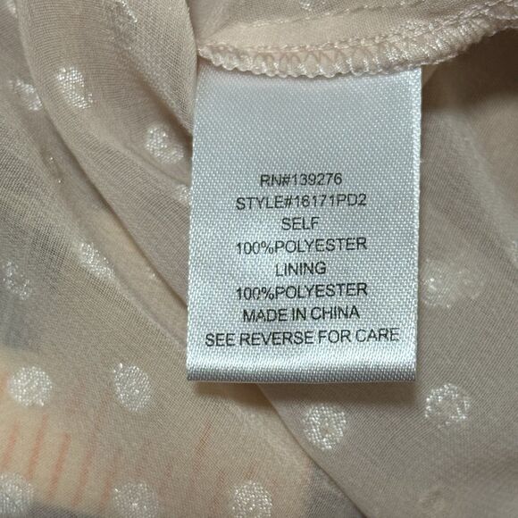 DANIEL RAINN Women's Size M Bohemian Blush Pink Swiss Dot High Low Sheer Blouse - Picture 10 of 11